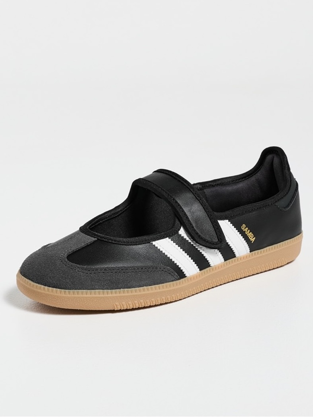 adidas Samba Mary Jane Sneakers - Black/White with Gum Sole - Picture 2 of 10